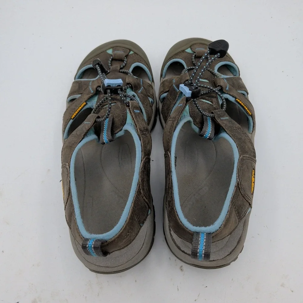 KEEN Venice Women 10 Magnet Norse Blue Leather Waterproof Hiking Sandals 1008471